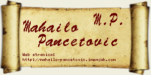 Mahailo Pančetović vizit kartica